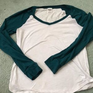 Victoria’s Secret Pink V-neck Baseball Tee